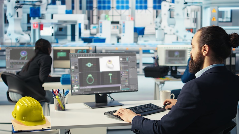Professional woman in jewelry store